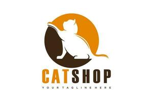 gato logotipo Projeto. logotipos pode estar usava para animal cuidados, clínica e veterinário. vetor