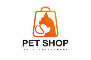 gato logo.cat logotipo. animal fazer compras logotipo conceito. animal Cuidado logotipo conceito. animal vetor ilustração