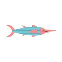 peixe-espada, mar animal. a habitante do a mar mundo, uma fofa embaixo da agua criatura. vetor