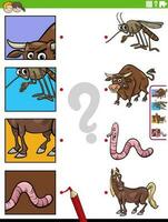 Combine desenho animado animais e recortes educacional jogos vetor