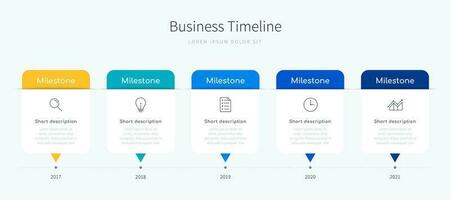 o negócio Linha do tempo infográfico Projeto para escritório apresentação com ícones vetor