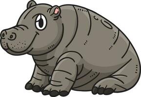 bebê hipopótamo desenho animado colori clipart ilustração vetor