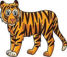 mãe tigre desenho animado colori clipart ilustração vetor
