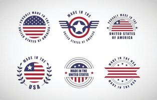 design de conceito de logotipo made in USA vetor