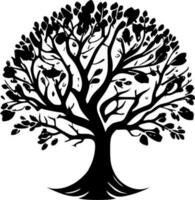 árvore do vida - Preto e branco isolado ícone - vetor ilustração