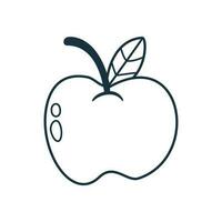 mão desenhado rabisco maçã em uma branco isolado fundo vetor