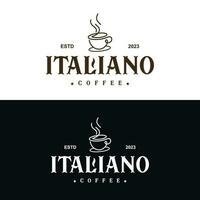 italiano café minimalista logotipo conceito Projeto vetor