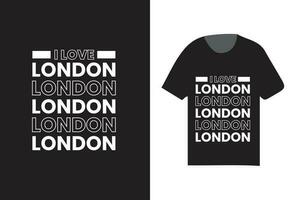 Eu amor Londres tipografia estilo t camisa projeto, moderno repetido palavra tipografia t camisa Projeto vetor