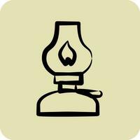 ícone querosene lâmpada. adequado para casa símbolo. mão desenhado estilo. simples Projeto editável. Projeto modelo vetor