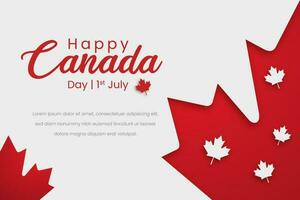 feliz Canadá dia 1º Julho com bordo folha silhueta em branco fundo vetor