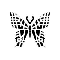 dois atado rabo de andorinha inseto glifo ícone vetor ilustração