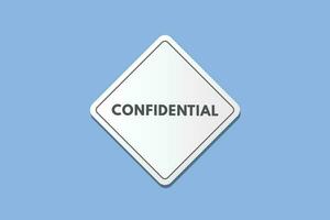 confidencial texto botão. confidencial placa ícone rótulo adesivo rede botões vetor