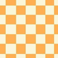 laranja e branco xadrez padronizar. vetor papel de parede.