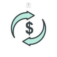 dinheiro fluxo ícone símbolo modelo para gráfico e rede Projeto coleção logotipo vetor ilustração