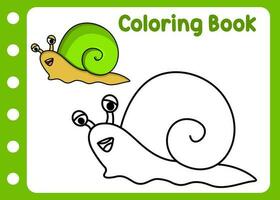 coloração livro fofa Caracol para crianças. planilha para crianças vetor