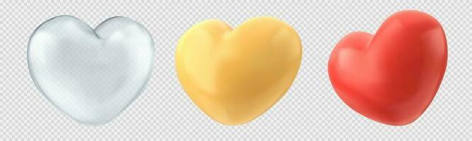 realista conjunto do coração forma balões conjunto vetor