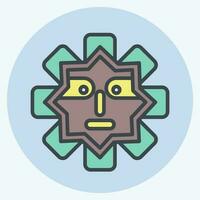 ícone mascarar. relacionado para americano indígena símbolo. cor companheiro estilo. simples Projeto editável vetor