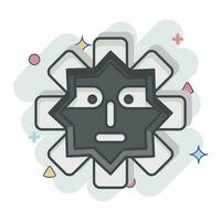 ícone mascarar. relacionado para americano indígena símbolo. quadrinho estilo. simples Projeto editável vetor