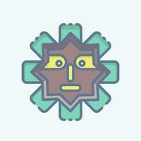 ícone mascarar. relacionado para americano indígena símbolo. rabisco estilo. simples Projeto editável vetor
