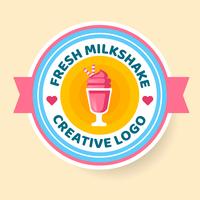 Milkshake Logo Badge Estilo Vector