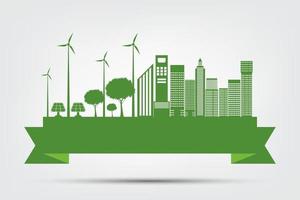 conceito de cidade ecológica e meio ambiente vetor