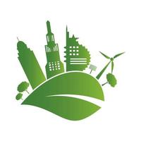 logotipo do ícone da cidade verde vetor