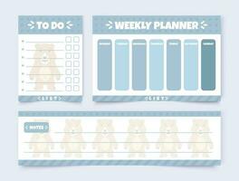 vetor ilustração do azul para Faz Lista com semanal planejador e notas