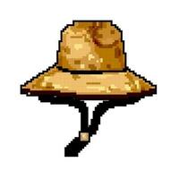 período de férias Palha chapéu jogos pixel arte vetor ilustração