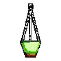 macramé suspensão plantador jogos pixel arte vetor ilustração