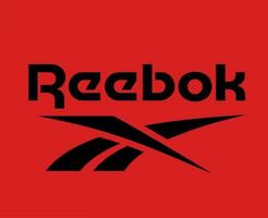 reebok marca logotipo Preto símbolo roupas Projeto ícone abstrato vetor ilustração com vermelho fundo