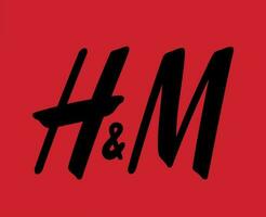 hm marca logotipo símbolo Preto Projeto galinhas e mauritz roupas moda vetor ilustração com vermelho fundo
