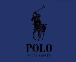 pólo Ralph lauren marca logotipo Preto símbolo roupas Projeto ícone abstrato vetor ilustração com azul fundo