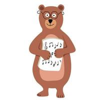 Urso música professor, vetor ilustração