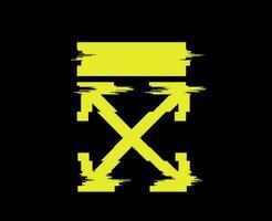 off white marca logotipo amarelo símbolo roupas Projeto ícone abstrato vetor ilustração com Preto fundo