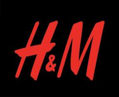 hm logotipo marca símbolo vermelho Projeto galinhas e mauritz roupas moda vetor ilustração com Preto fundo