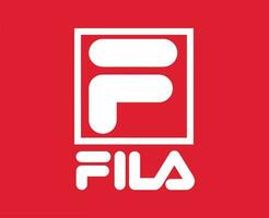 fila marca logotipo roupas símbolo com nome branco Projeto moda vetor ilustração com vermelho fundo