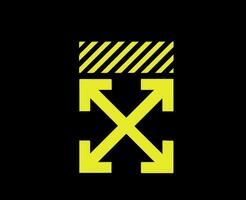 off white logotipo marca símbolo amarelo Projeto roupas ícone abstrato vetor ilustração com Preto fundo
