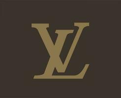 Louis Vuitton marca logotipo Castanho símbolo Projeto roupas moda vetor ilustração com Castanho fundo