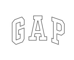 Gap = Vão logotipo símbolo marca Preto Projeto roupas moda vetor ilustração