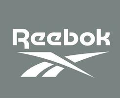 reebok marca logotipo branco símbolo roupas Projeto ícone abstrato vetor ilustração com cinzento fundo