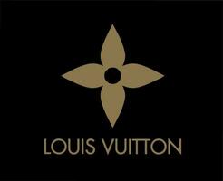 Louis Vuitton marca logotipo moda com nome Castanho Projeto símbolo roupas vetor ilustração com Preto fundo