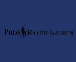 pólo Ralph lauren marca logotipo com nome Preto símbolo roupas Projeto ícone abstrato vetor ilustração com azul fundo