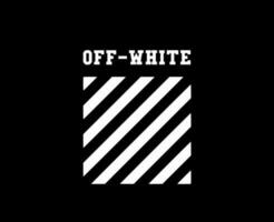 off white marca símbolo com nome branco logotipo roupas Projeto ícone abstrato vetor ilustração com Preto fundo