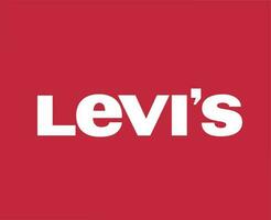 levis logotipo marca símbolo nome branco Projeto roupas moda vetor ilustração com vermelho fundo