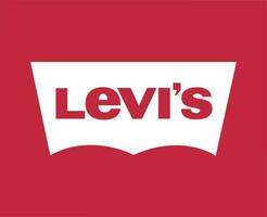 levis logotipo marca símbolo branco Projeto roupas moda vetor ilustração com vermelho fundo