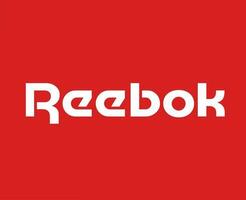 reebok marca logotipo símbolo nome branco roupas Projeto ícone abstrato vetor ilustração com vermelho fundo