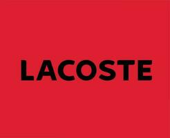 lacoste logotipo marca símbolo nome Preto Projeto roupas moda vetor ilustração com vermelho fundo