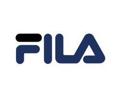 fila marca logotipo símbolo azul e Preto Projeto roupas moda vetor ilustração