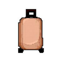 período de férias bagagem saco jogos pixel arte vetor ilustração