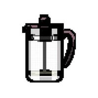 copo francês pressione café jogos pixel arte vetor ilustração